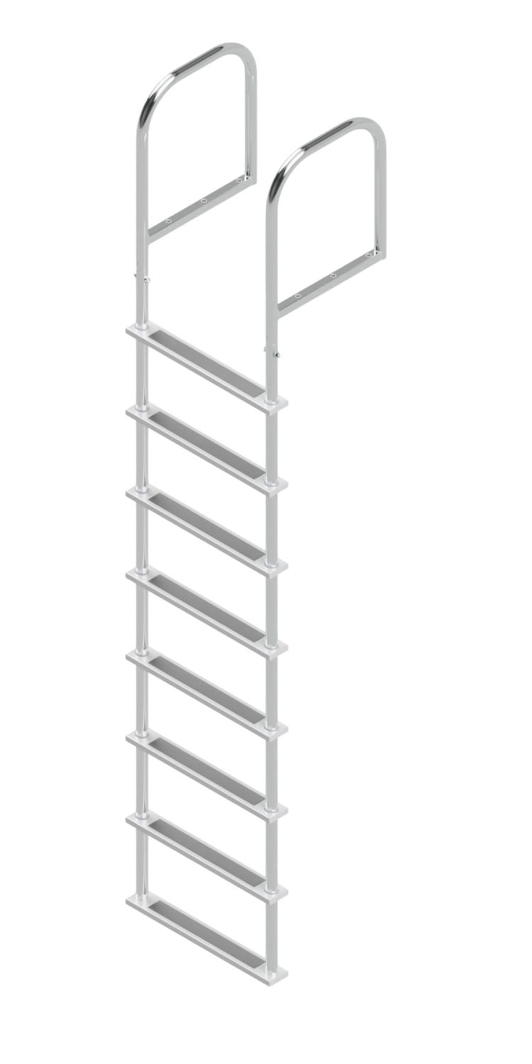 8 Step Stainless Steel Ladders, Top Mount, 18.5 in. Deep Handles