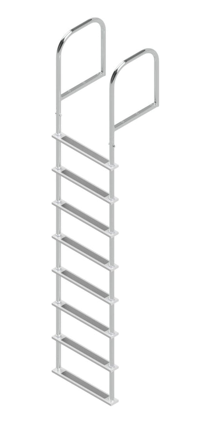 8 Step Stainless Steel Ladders, Top Mount, 18.5 in. Deep Handles