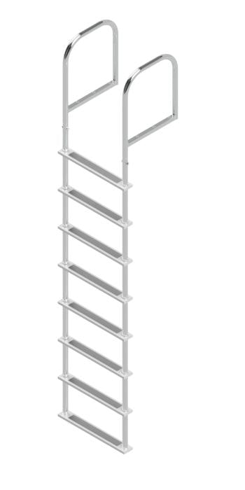 8 Step Stainless Steel Ladders, Top Mount, 18.5 in. Deep Handles