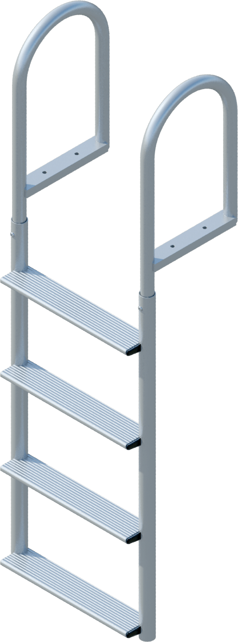 4 Step Wide Step Anodized Aluminum Straight Dock Ladders