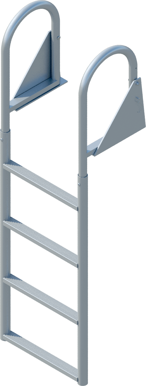 4 Step Anodized Aluminum Swinging Dock Ladders