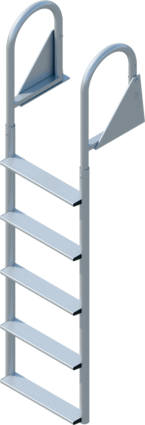 5 Step Anodized Aluminum Swinging Dock Ladders