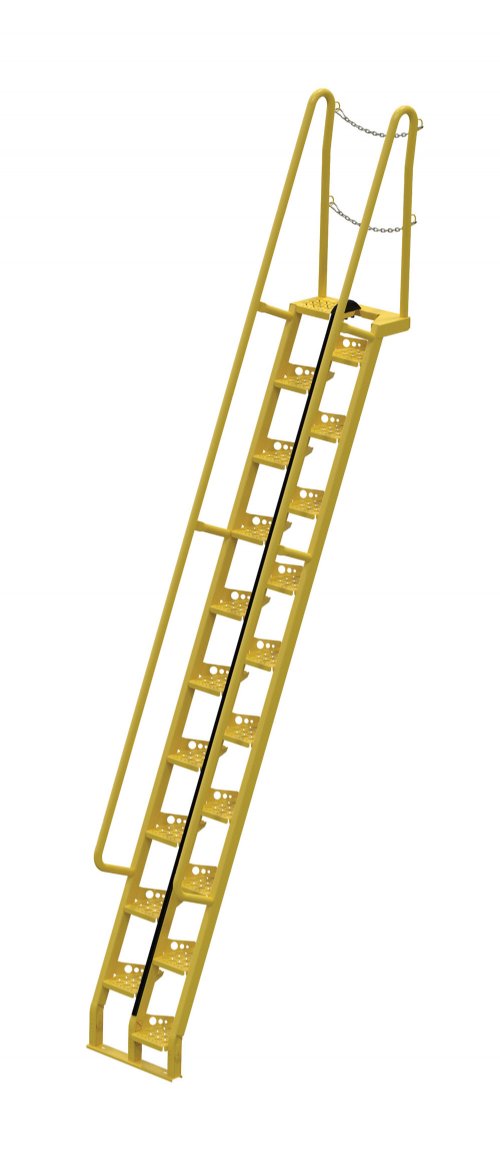 12 ft Alternating Tread Stair Ladders, 68° Angle