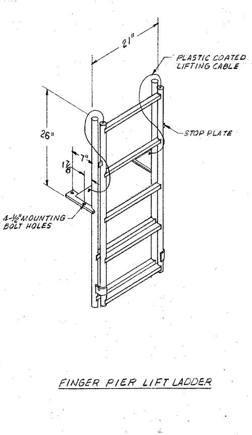 6 Step Wide Step Finger Pier Lift Ladders