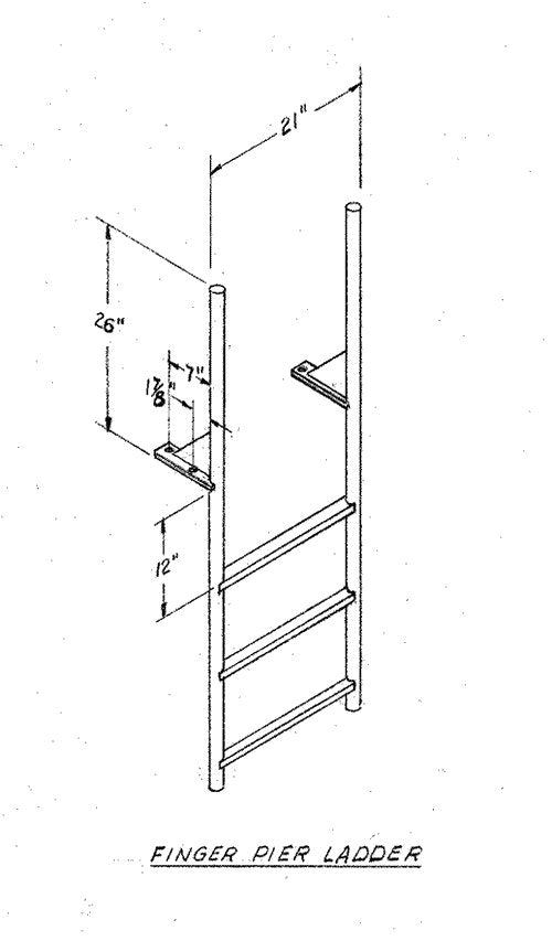 3 Step Finger Pier Stationary Dock Ladders