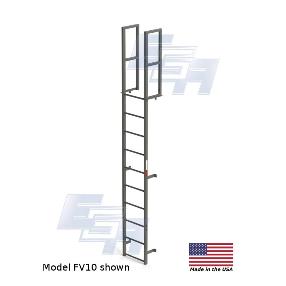 Walk Ladder Example 20 Step Steel Vertical Walk-through Ladders | DockLaddersDepot.com ...