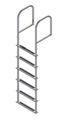 6 Step Stainless Steel Ladders, Top Mount, 18.5 in. Deep Handles