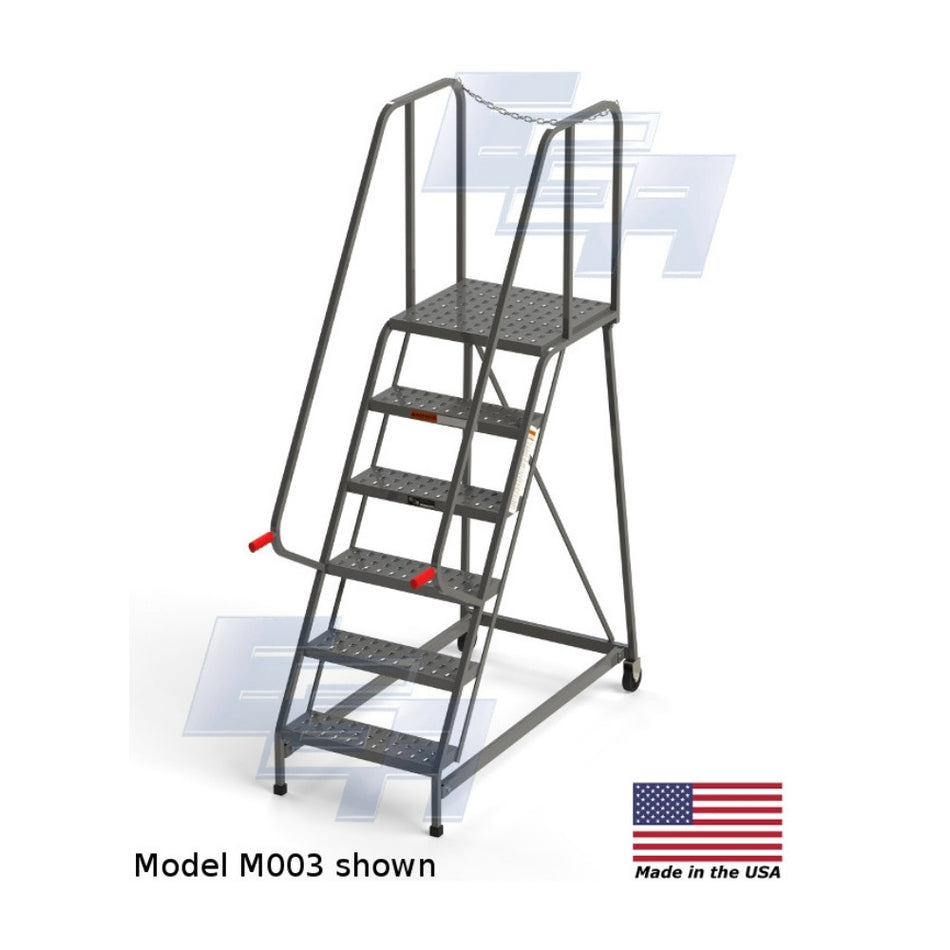 7 Step Rolling Maintenance-Mechanics Ladders, Grip-Strut Steps